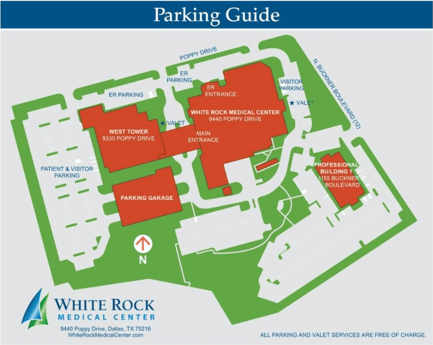Parking map at White Rock Medical Center